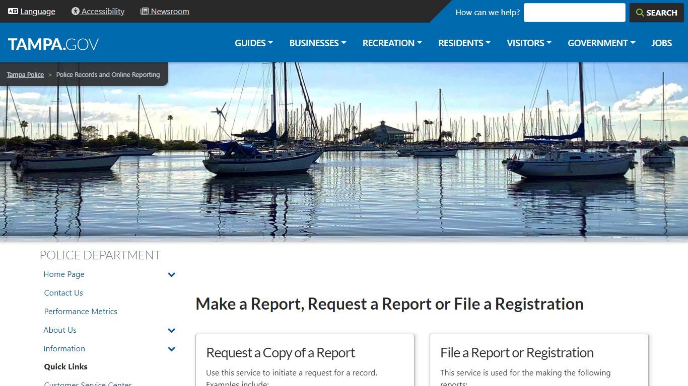 Police Records and Online Reporting | City of Tampa