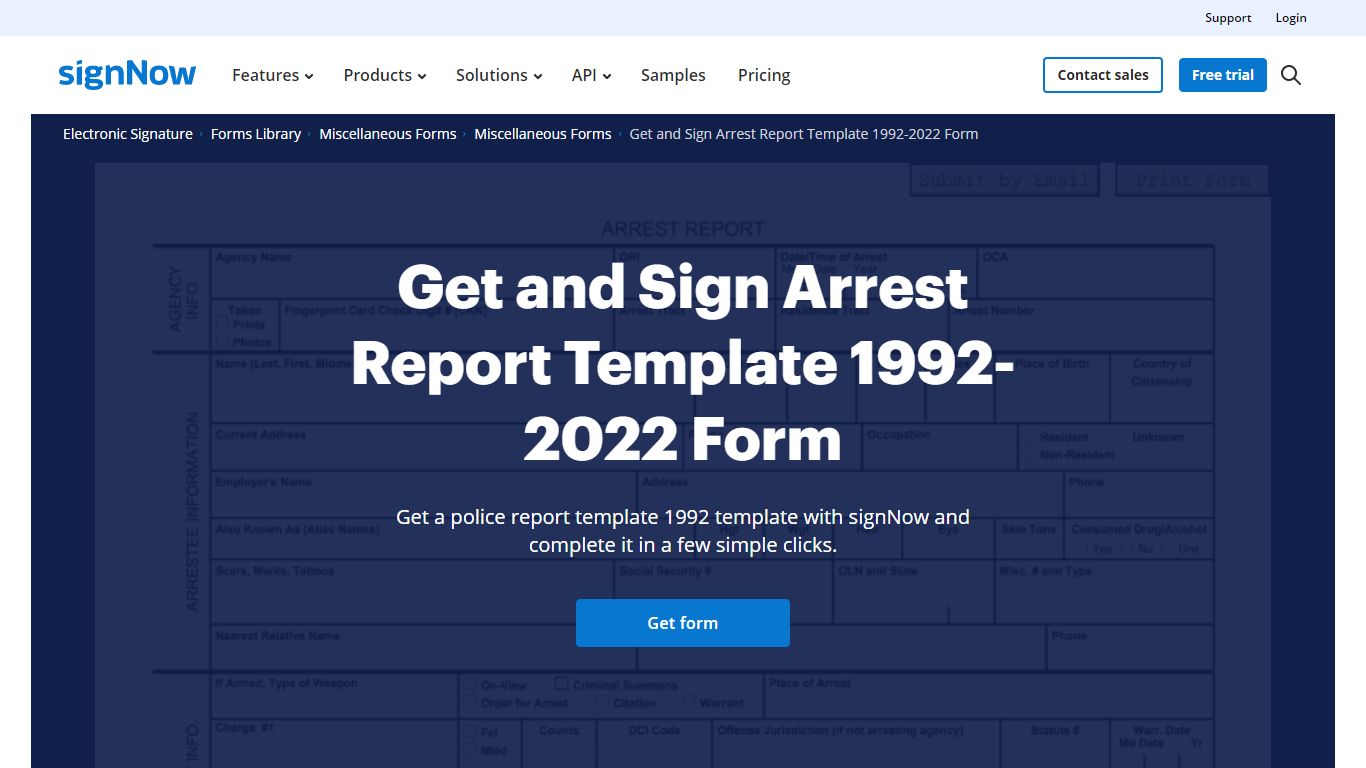 Arrest Report Example - Fill Out and Sign Printable PDF Template | signNow